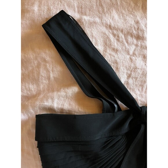 BCBG MAXAZRIA Black Maxi Dress Gown, Asymmetrical Straps Size XS‎ - Picture 15 of 16